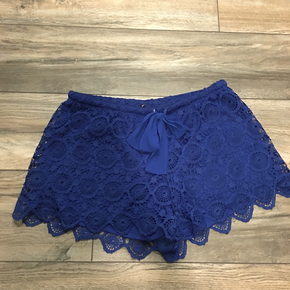 Blue Crochet Shorts